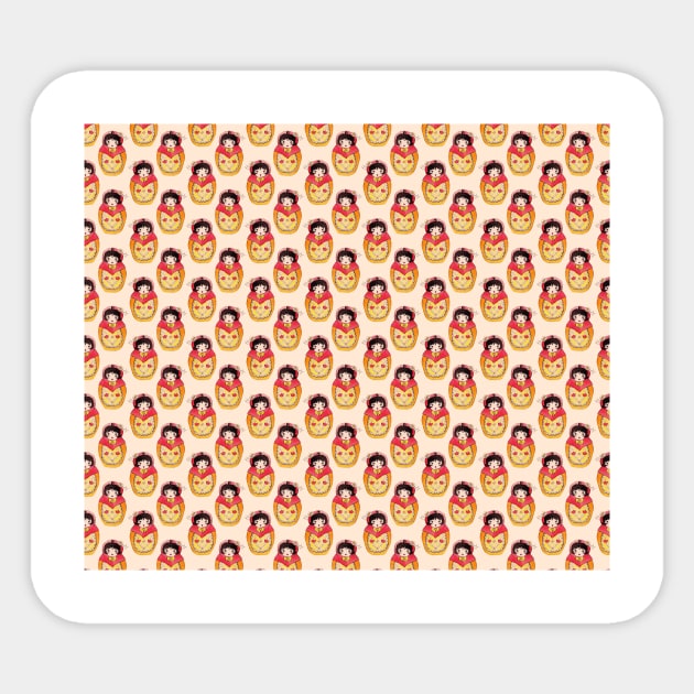 Russian Doll Pattern Sticker by saradaboru